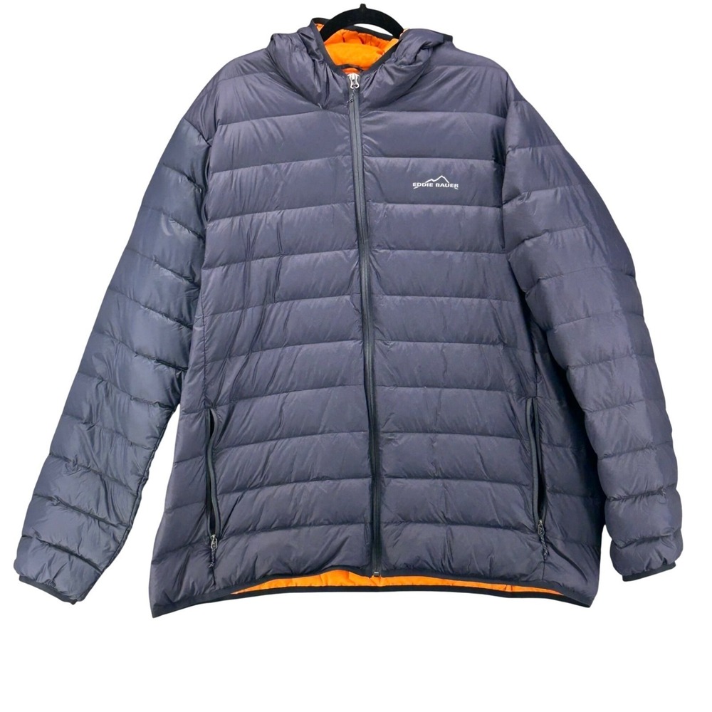 Eddie‎ Bauer Mens Down Puffer Jacket Gray XXL